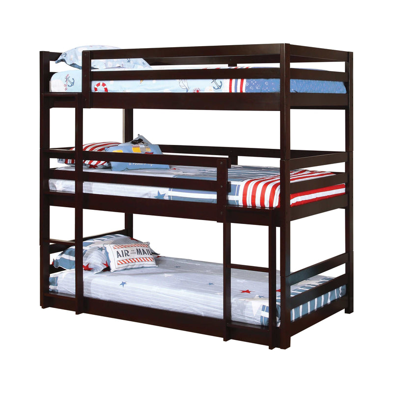 Sandler - Cappuccino - Twin Triple Bunk Bed - Ornate Home