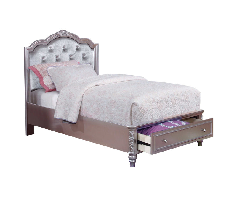 Caroline - Metallic Lilac & Grey - Twin Storage Bed - Ornate Home