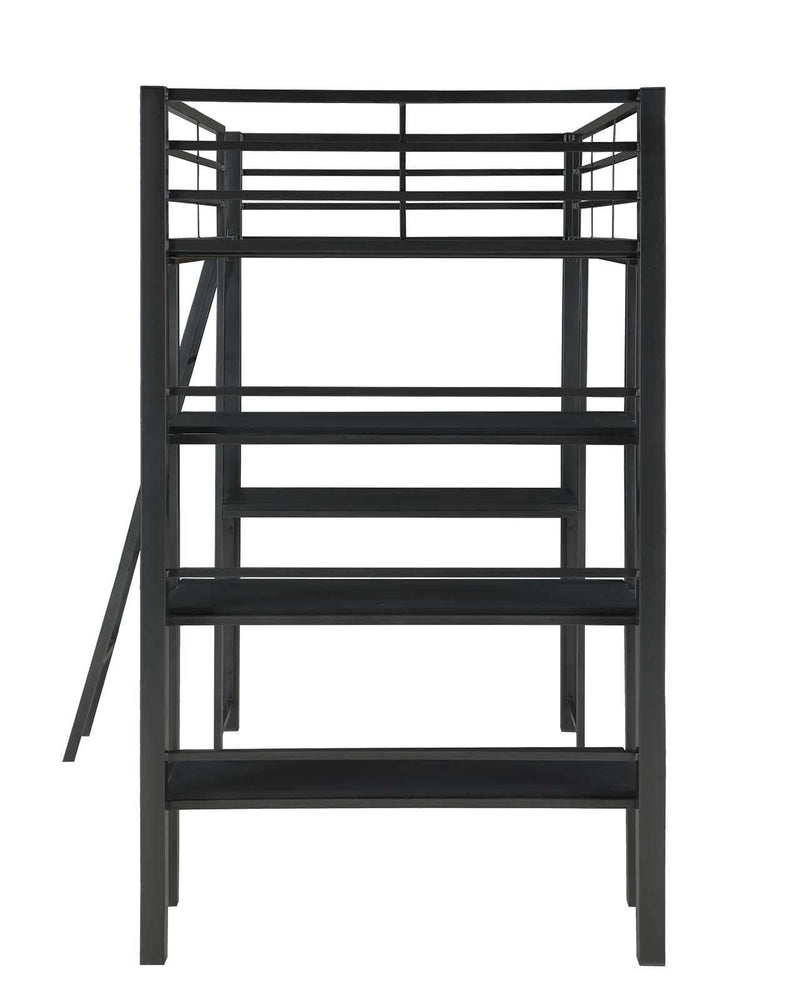 Hadley - Gunmetal - Twin Workstation Loft Bed - Ornate Home