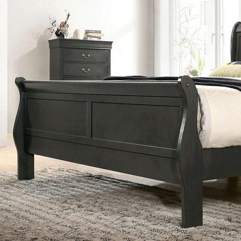 Louis Philippe Gray Queen Bed