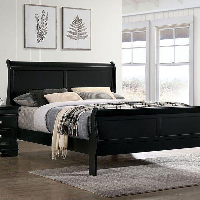 Louis Philippe Black E.King Bed