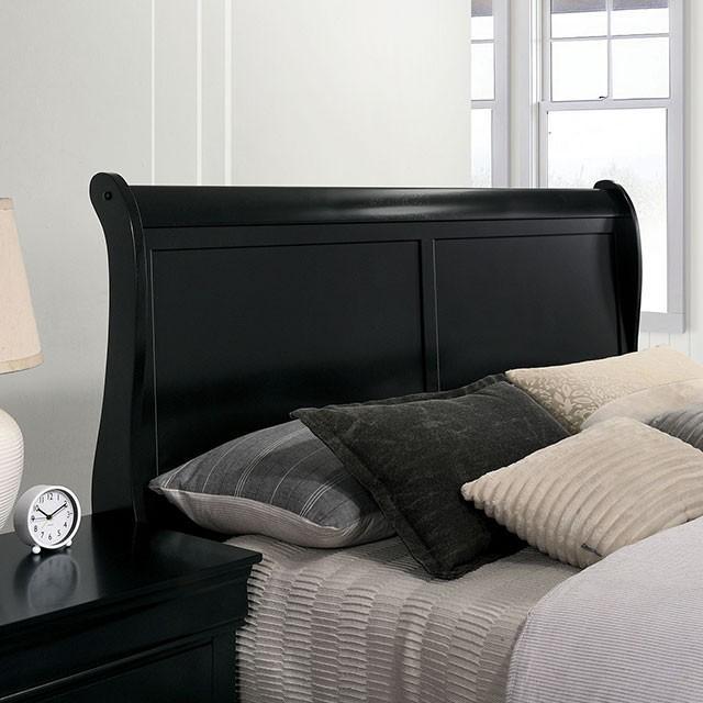 Louis Philippe Black E.King Bed