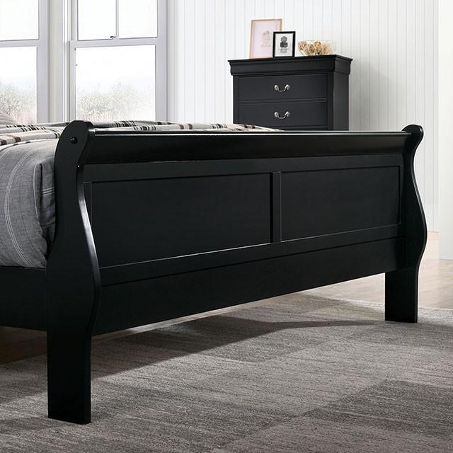 Louis Philippe Black E.King Bed