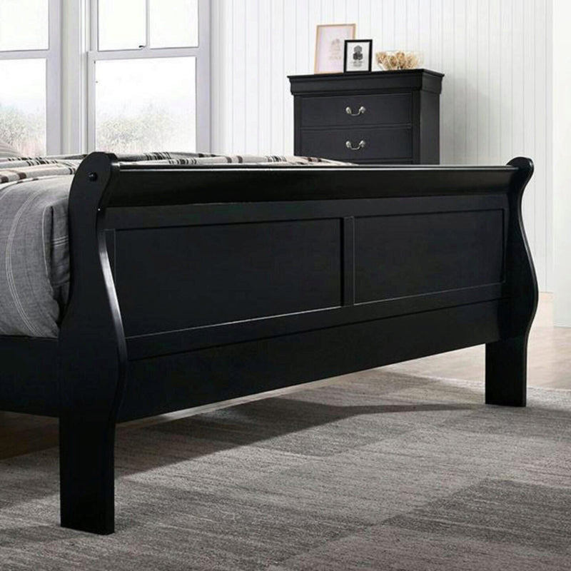 Louis Philippe Black Queen Bed