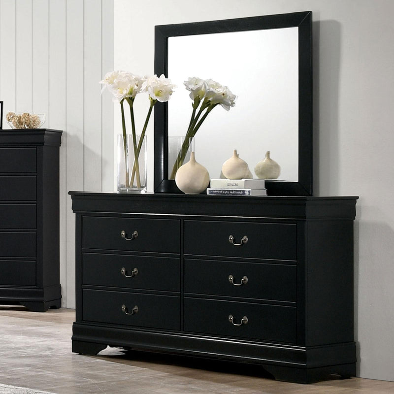 Louis Philippe Black 5pc Queen Bedroom Set