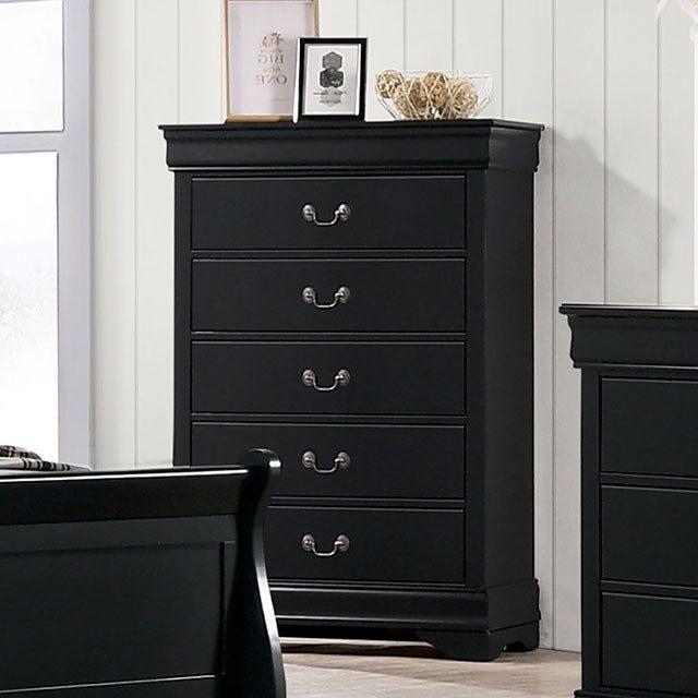 Louis Philippe Black 5pc Queen Bedroom Set