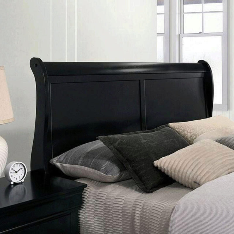 Louis Philippe Black Queen Bed