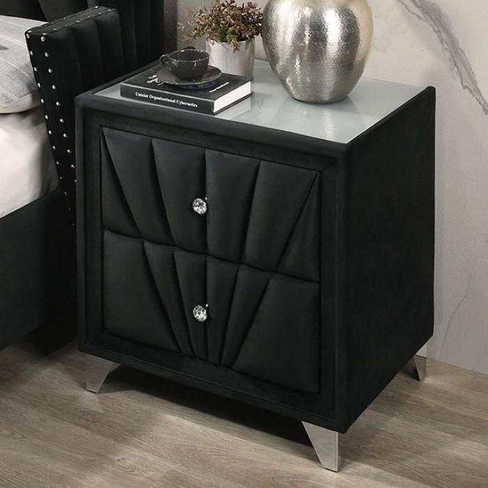 Carissa - Velvet Upholstered - Nightstand - Ornate Home