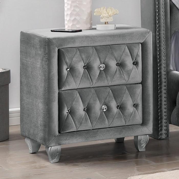 Zohar Gray & Silver Nightstand