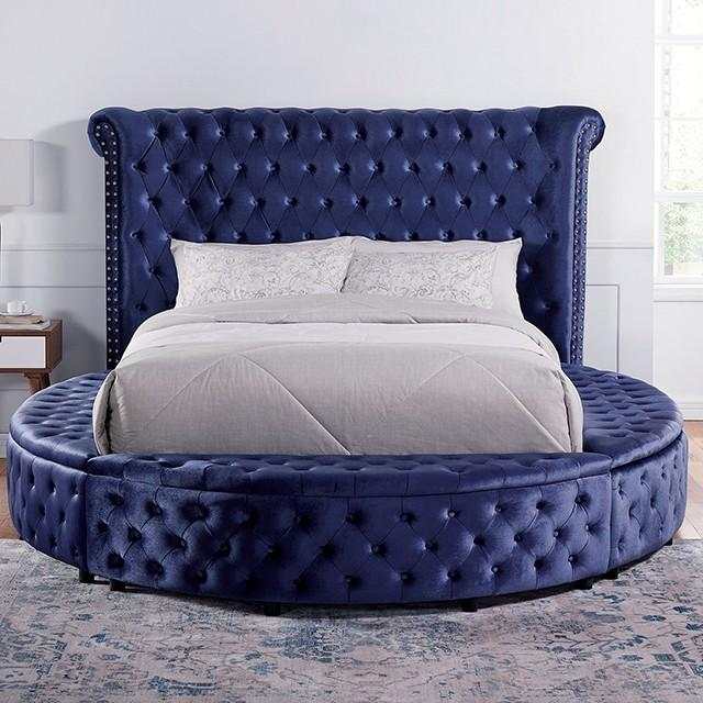 Sansom - Blue - Eastern King Storage Bed - Ornate Home