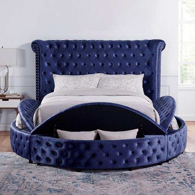 Sansom - Blue - Eastern King Storage Bed - Ornate Home