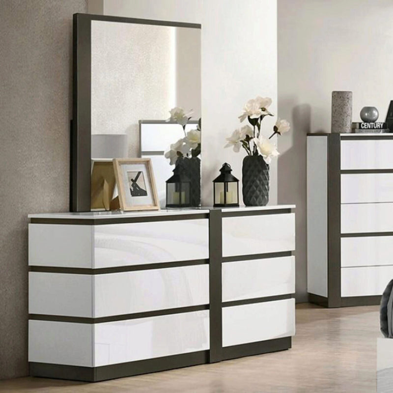 Birsfelden White & Metallic Gray Dresser