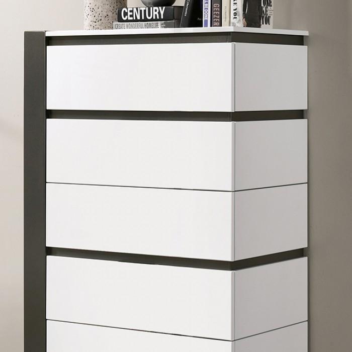 Birsfelden White & Metallic Gray Chest