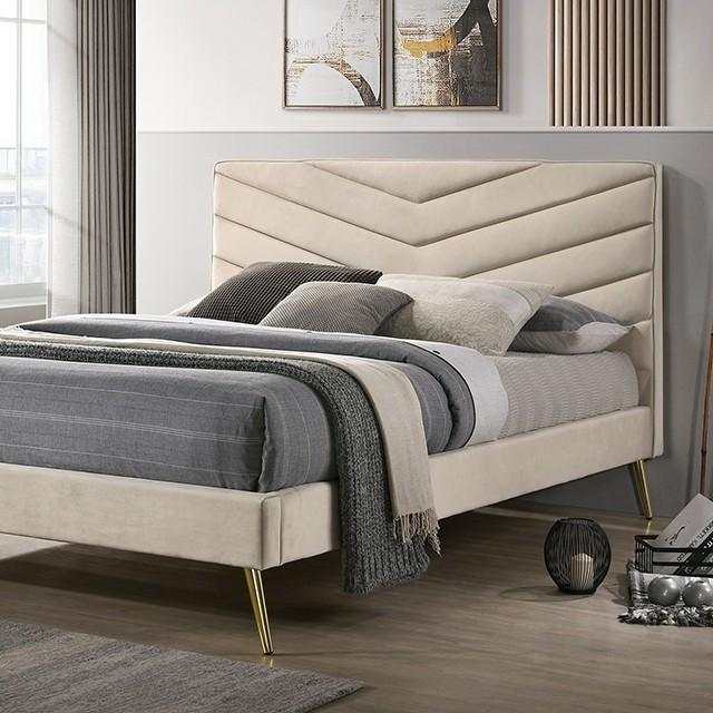 Vivar - Beige - Cal. King Bed - Ornate Home