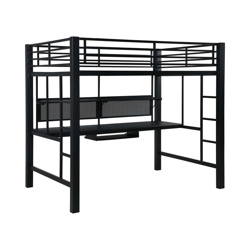 Avalon - Black - Full Workstation Loft Bed - Ornate Home