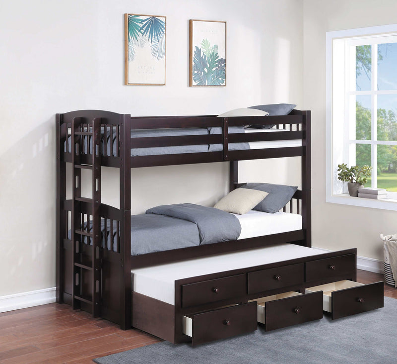 Kensington - Cappuccino - Twin Over Twin Bunk Bed w/ Trundle - Ornate Home