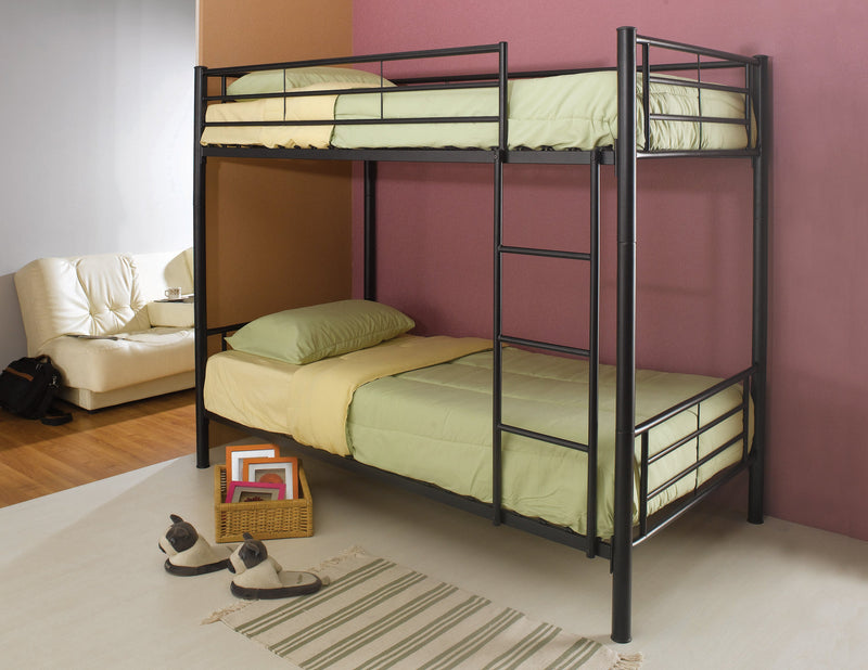 Hayward - Black - Twin Over Twin Bunk Bed - Ornate Home