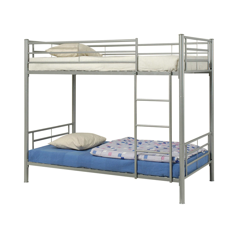 Hayward - Silver - Twin Over Twin Bunk Bed - Ornate Home