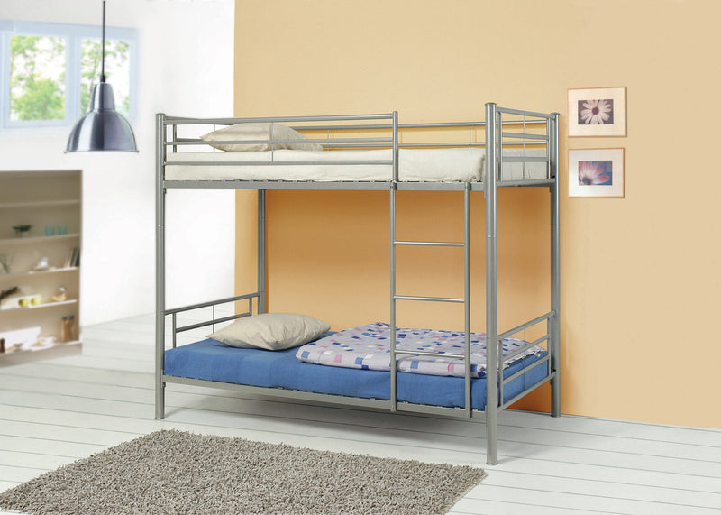 Hayward - Silver - Twin Over Twin Bunk Bed - Ornate Home