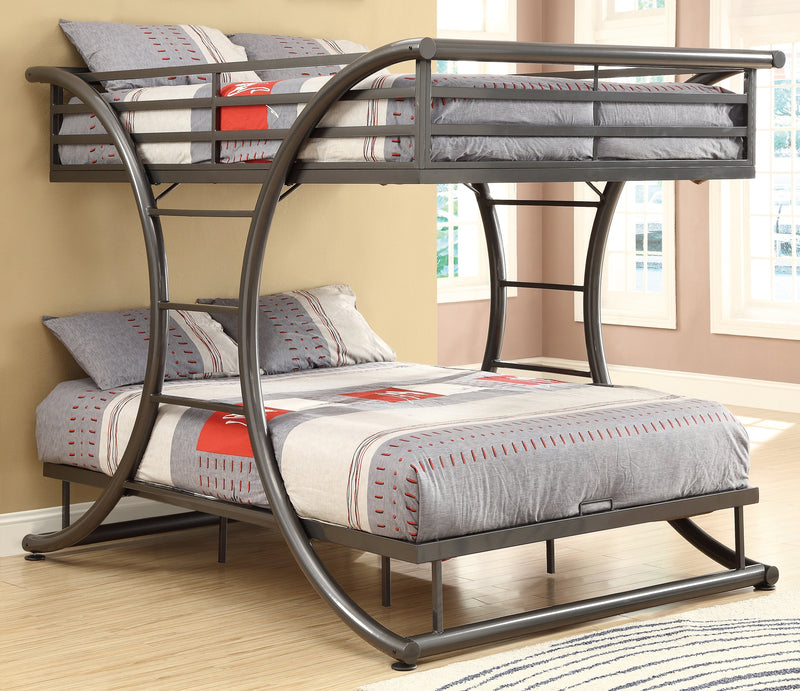 Stephan - Gunmetal - Full Over Full Bunk Bed - Ornate Home