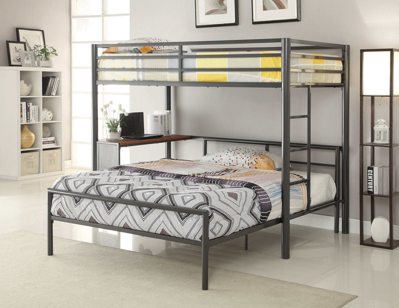 Fisher - Gunmetal - Twin Workstation Loft Bed - Ornate Home