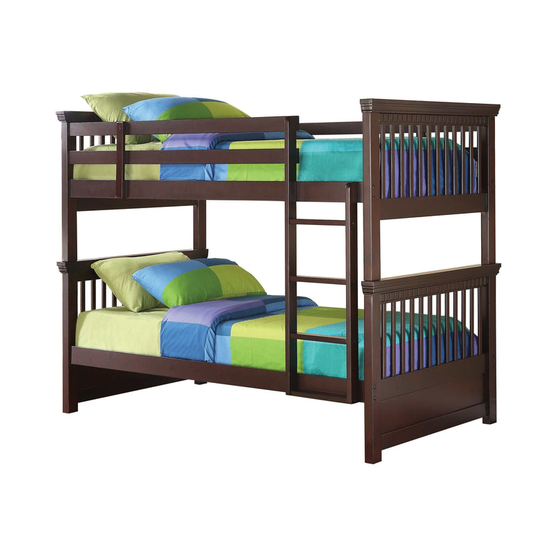 Miles - Cappuccino - Twin Over Twin Bunk Bed - Ornate Home