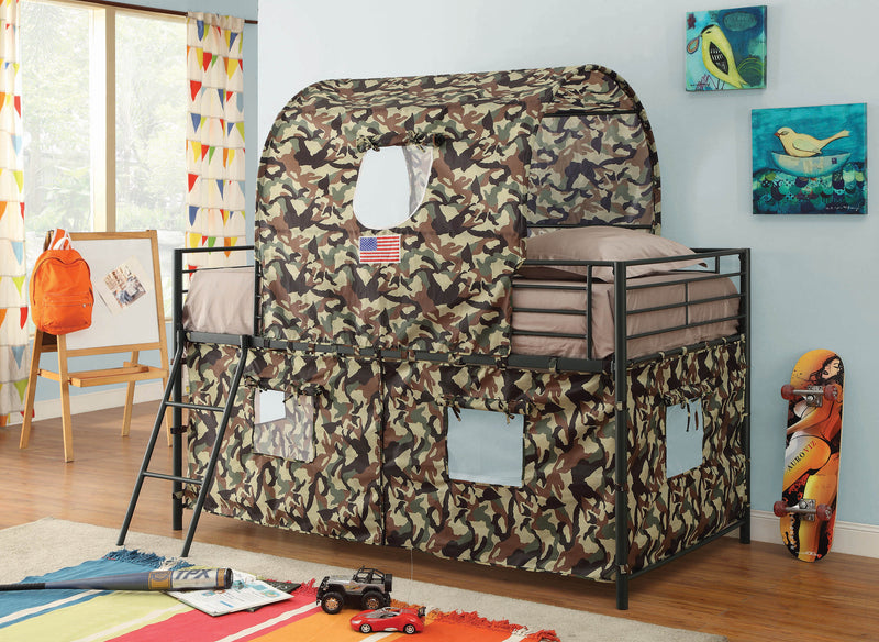 Patton - Army green - Camouflage Tent Bunk Bed - Ornate Home