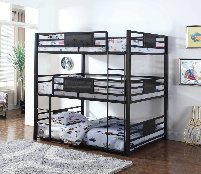 Rogen - Dark Bronze - Full Triple Bunk Bed - Ornate Home