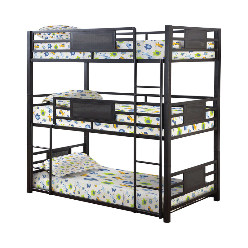 Rogen - Dark Bronze - Twin Triple Bunk Bed - Ornate Home