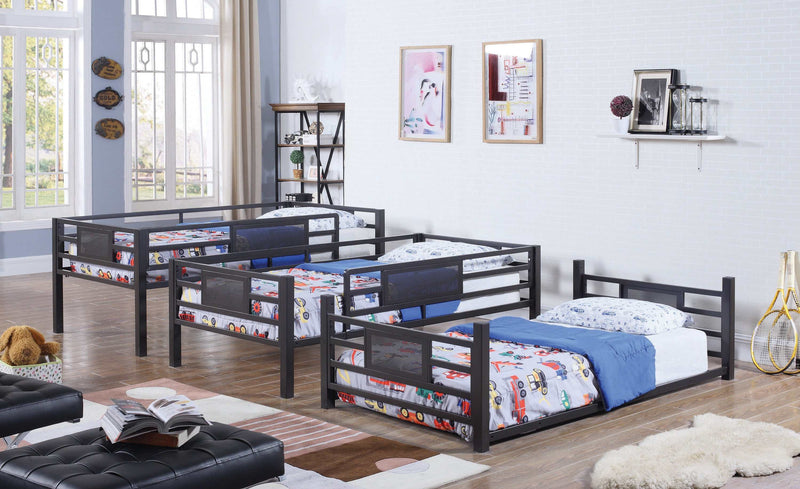 Rogen - Dark Bronze - Twin Triple Bunk Bed - Ornate Home