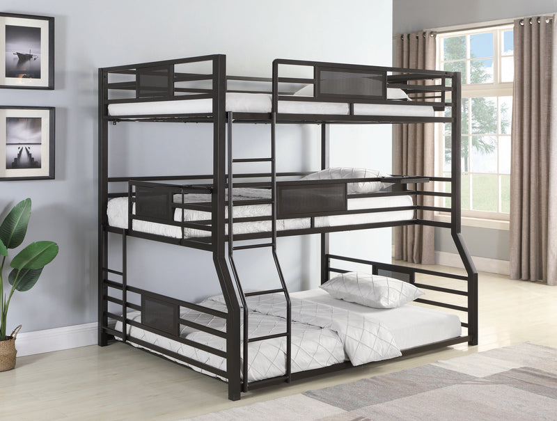 Rogen - Dark Bronze - Fill/Twin Xl/Queen Triple Bunk Bed - Ornate Home