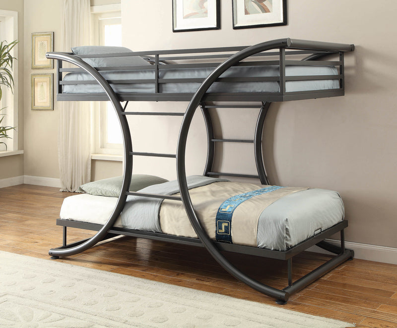 Stephan - Gunmetal - Twin Over Twin Bunk Bed - Ornate Home