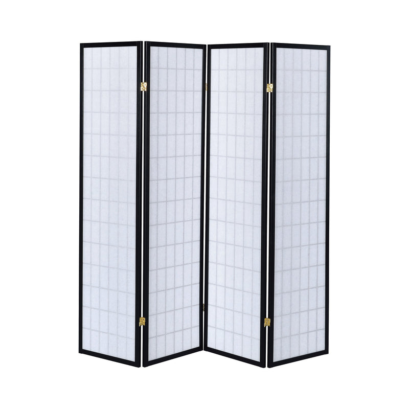 Roberto Black & White 4 Panel Folding Screen