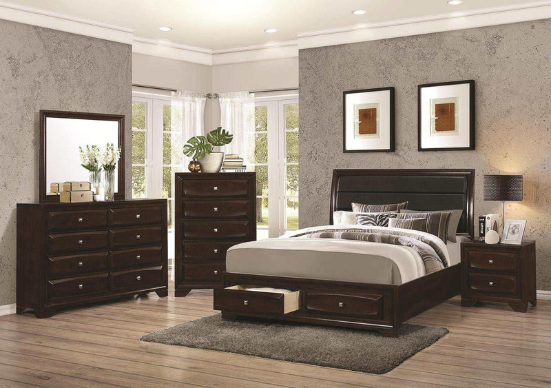 Jaxson - Cappuccino - 4pc California King Bedroom Set w/ Storage - Ornate Home