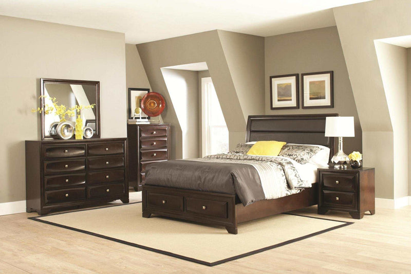 Jaxson - Cappuccino - 4pc California King Bedroom Set w/ Storage - Ornate Home