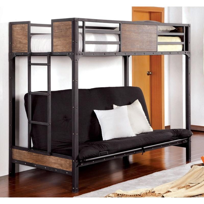 Clapton Black Twin Bed w/ Futon Base