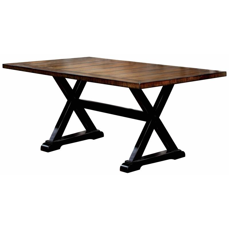 Alana Antique Oak & Black Dining Table