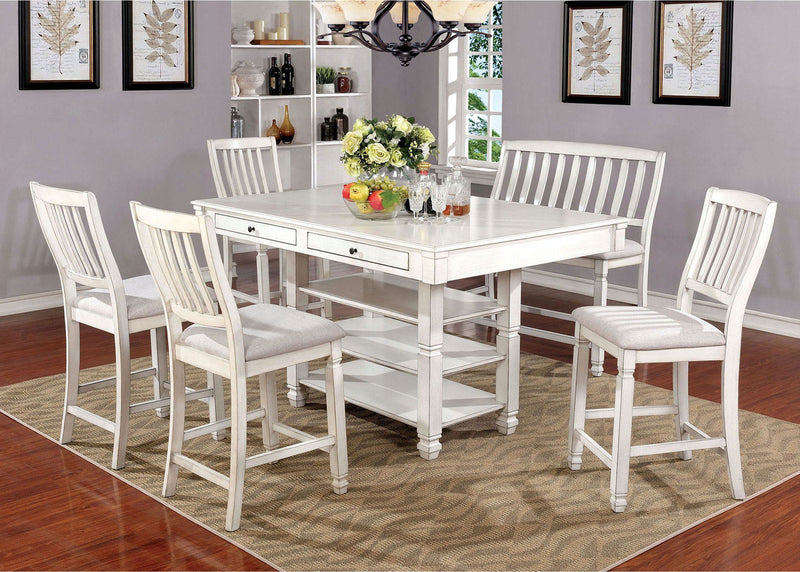 Kaliyah Antique White Counter Ht. Dining Chair (Set of 2)