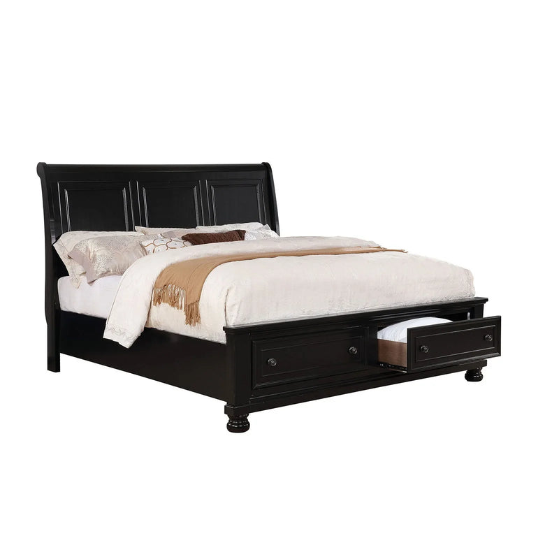 Castor - Black - Queen Bed - Ornate Home