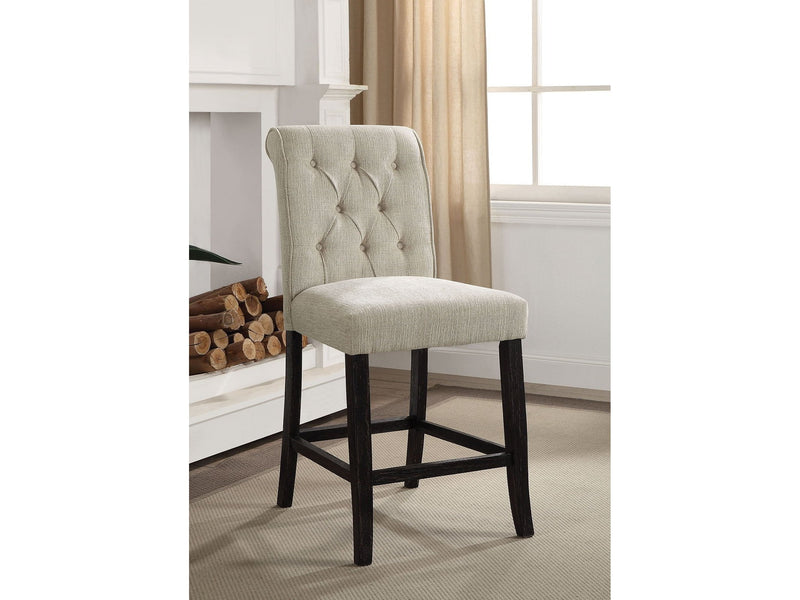 Izzy Rustic Antique Black & Beige Counter Height Chair (Set of 2)