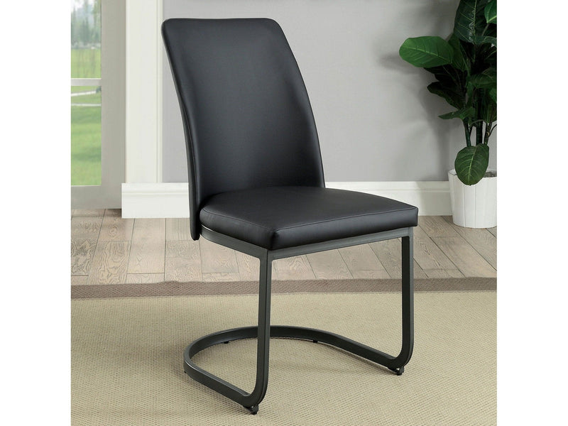 Saskia Dark Gray & Black Dining Chair (Set of 2)