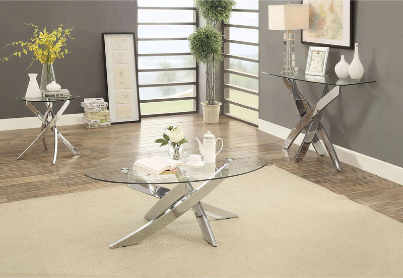 Laila Chrome & Glass End Table