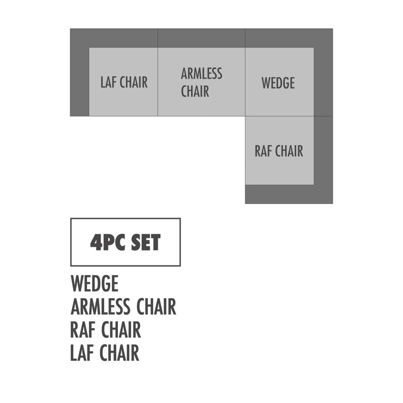 Pluma Ivory Fabric Modular Sectional Pre Sets