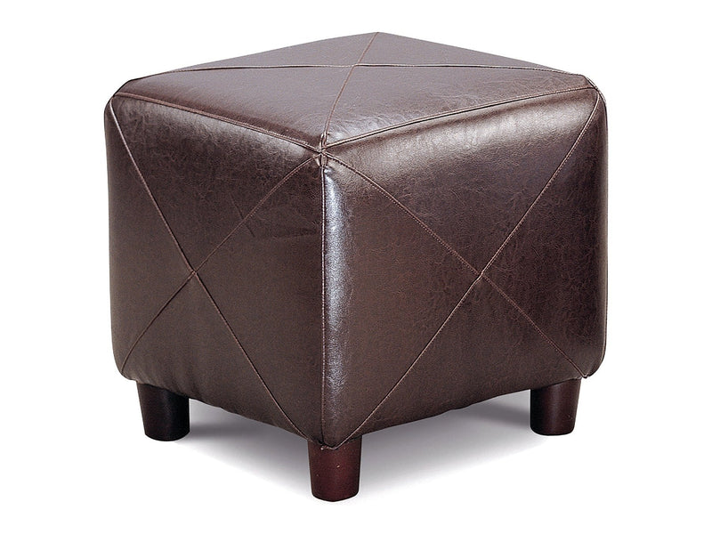 Peter Dark Brown Cube Ottoman