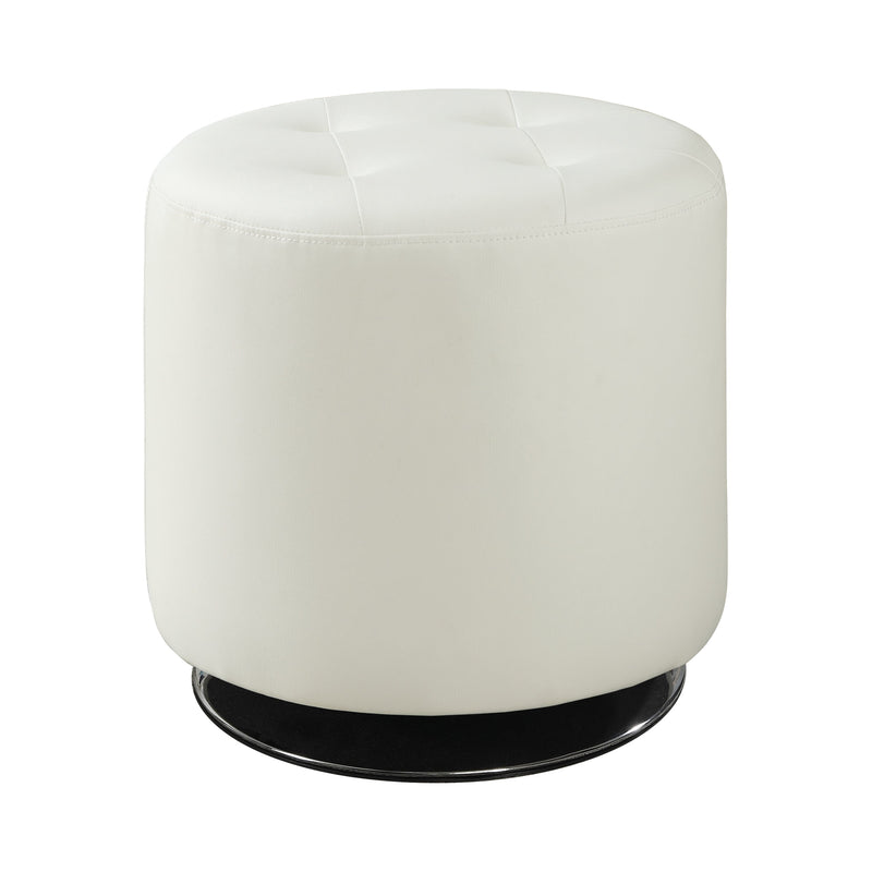 Bowman White Round Ottoman