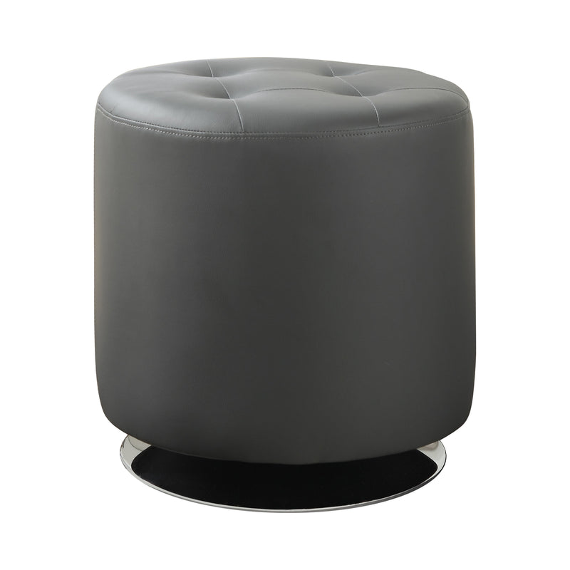 Bowman Grey Round Ottoman