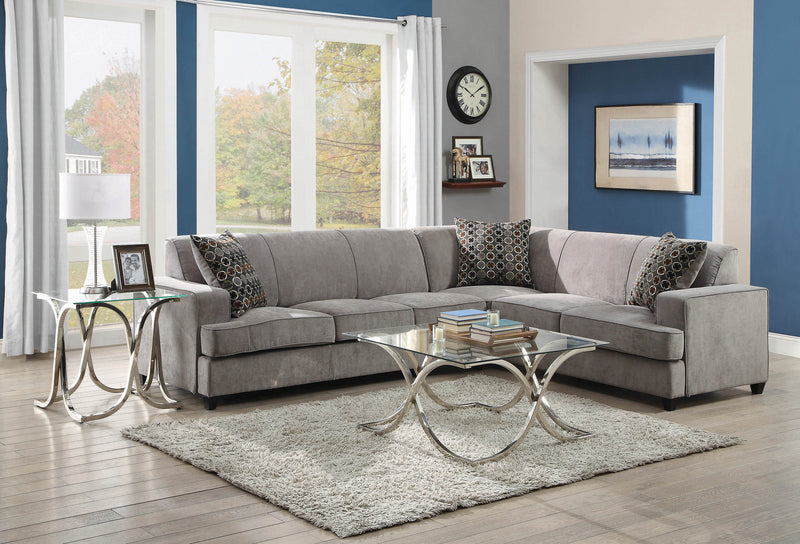 Tess - Grey - L Shape Sleeper Sectional - Ornate Home