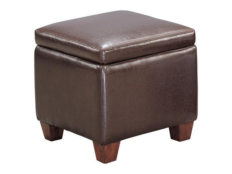 Zavier - Dark Brown - Cube Shaped Ottoman w/ Storage - Ornate Home