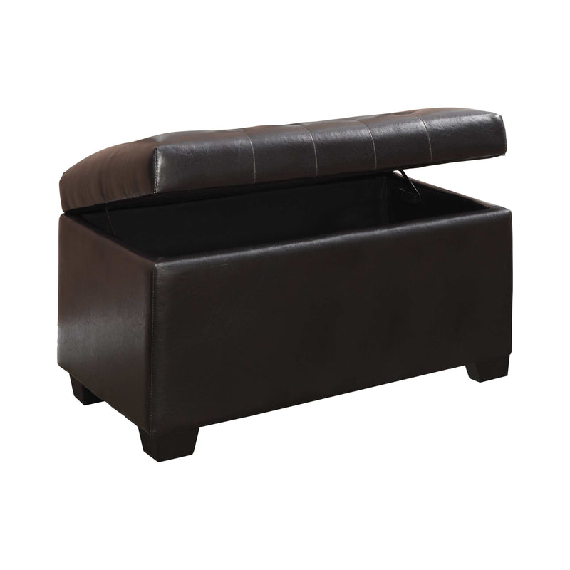 Zavier - Dark Brown - Ottoman w/ Storage - Ornate Home