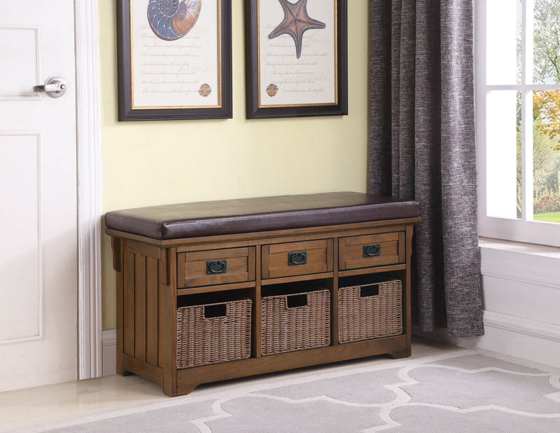 Antonio Medium Brown Storage Bench